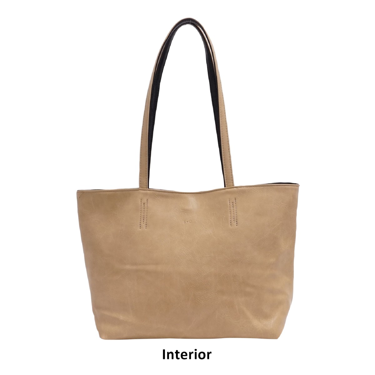 Brooke 2-in-1 Reversible Tote - Black / Light Khaki 